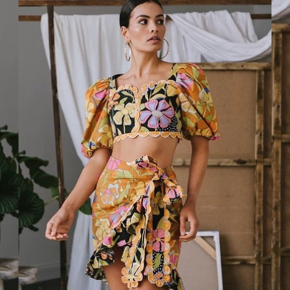 New CeliaB Acacia Ruffle Floral Mini Skirt - Picture 3 of 6